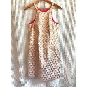 Lilly Pulitzer metallic Pearl halter shift dress